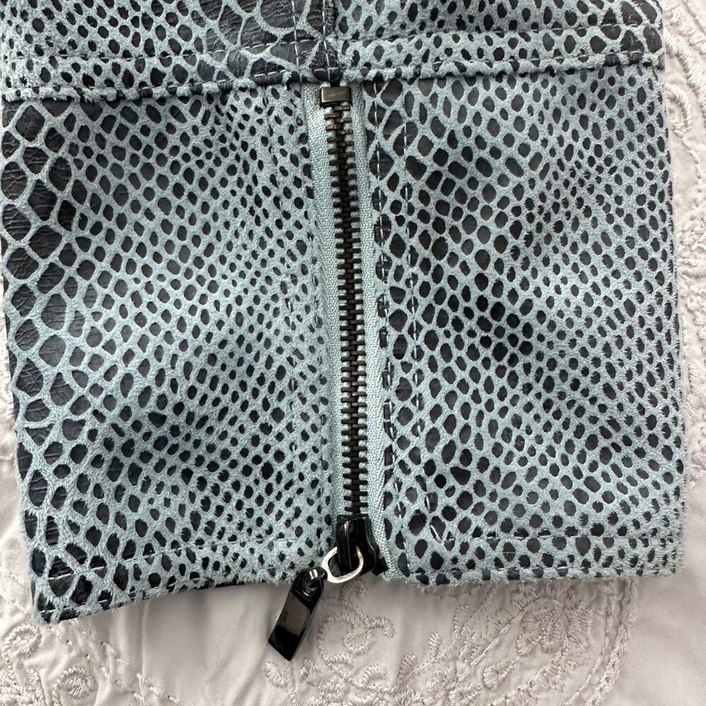 Dialogue Python Print Vegan Leather Jacket Size L… - image 6